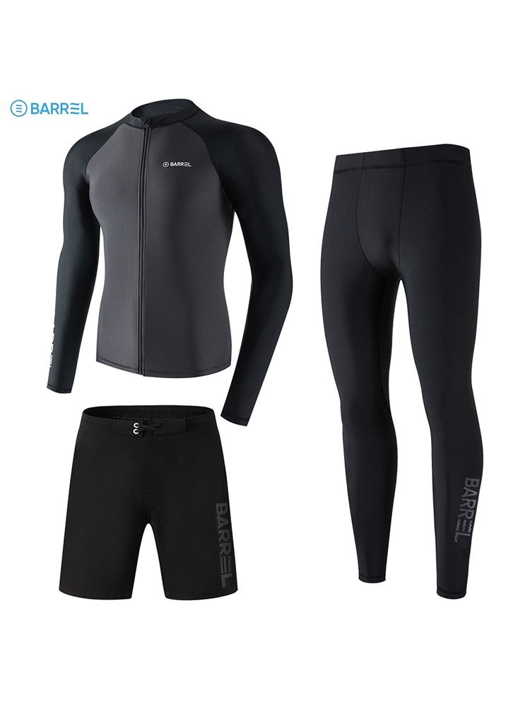 Korean men's surfing suit dry, sunscreen-proof diving suit, long-sleeved, long-sleeved, scrawny, squirming, squirm