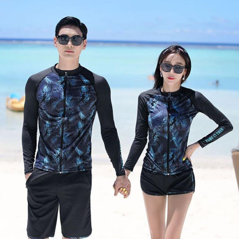 Korean surfing suit, zipper, long-sleeved, long-sleeved swimsuit for male and female jellyfish
