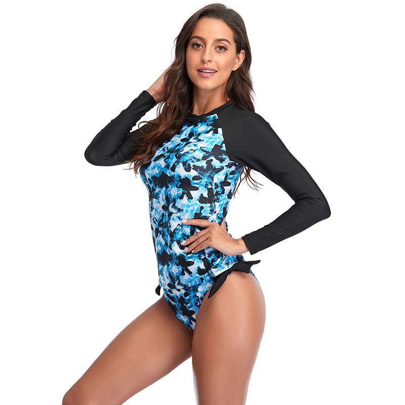 Cross-border for long-sleeve sun-proof swimsuit for women in the surfing suit for Ms. O'Malley's sexy multichromosomal bathing suit