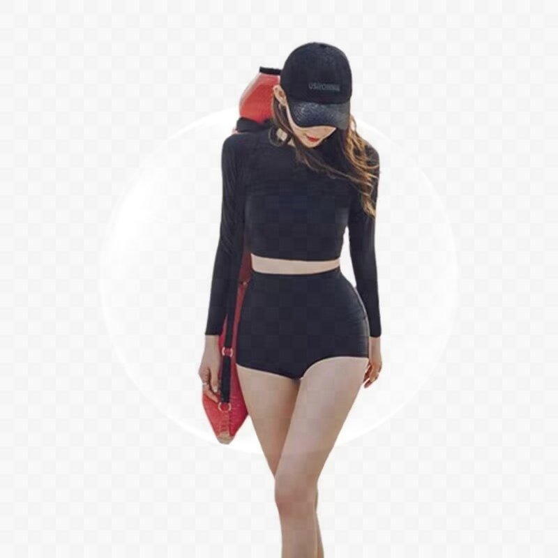 The Korean long-sleeved swimsuit, with a scrawny high waist, and a scrawny-scrawny-scrawny-scrawny-scrawny-scrawny-scrawny-scrambling-scrambling-scrambling suit