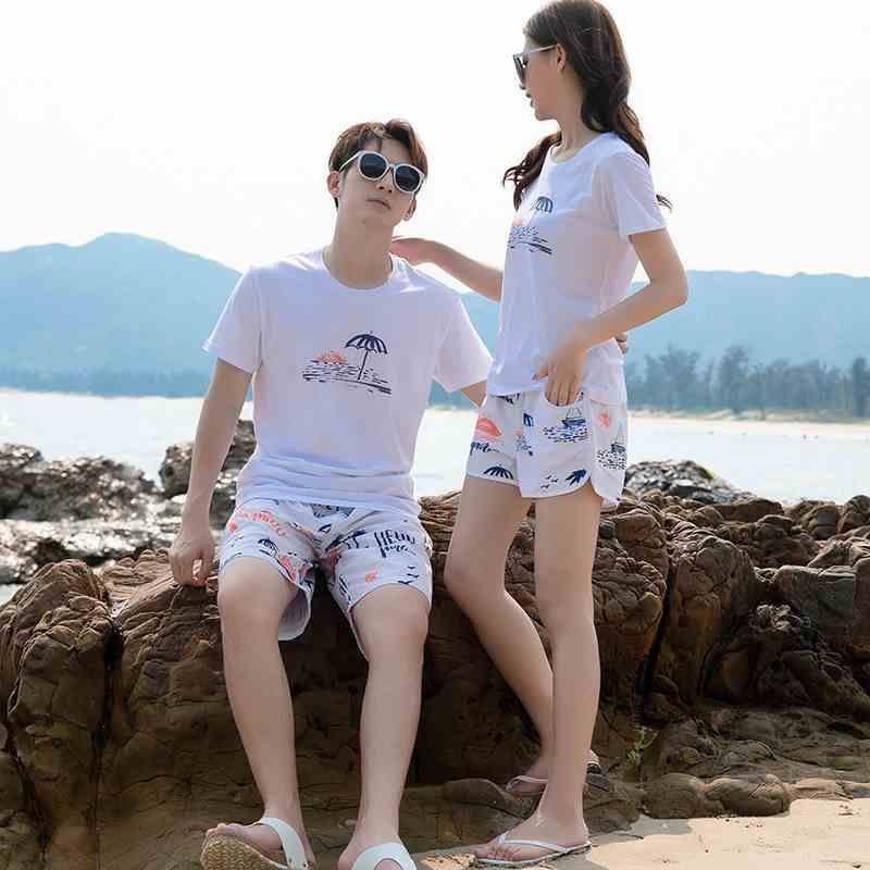 Summer couple's big bathing suit, big part, men's bathing suit