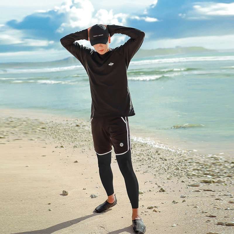 Korean Script Females Long-sleeved Swimming Swimming suit with a jellyfish suit