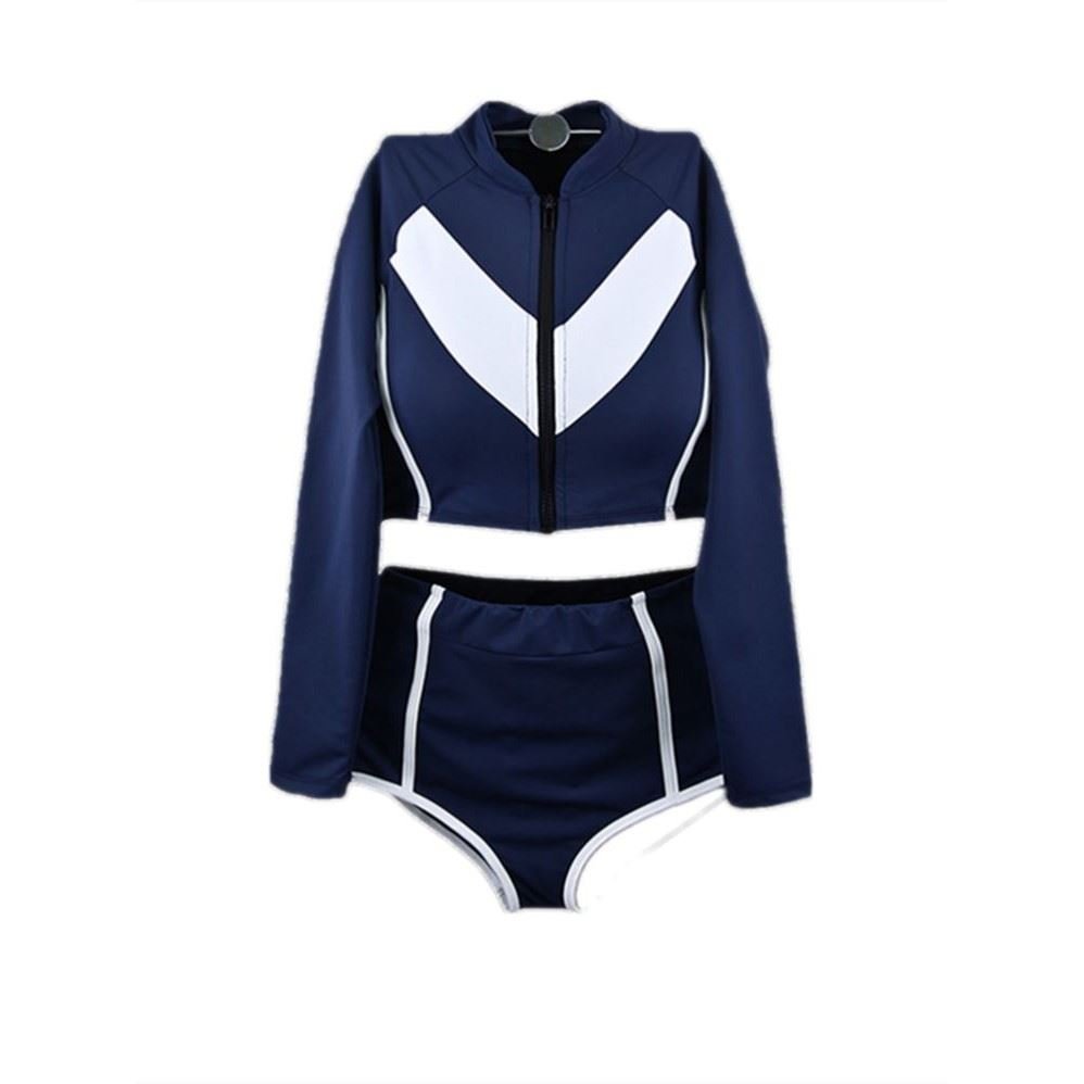 Korean sunproof, dry-diving, long-sleeved, wet-sleeved, red-swipe-swam-swam suit for the couple