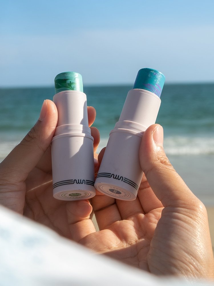 Nu June surfing sunscreen Zinc diving rods to protect marine UV-segregated coral friendly dives