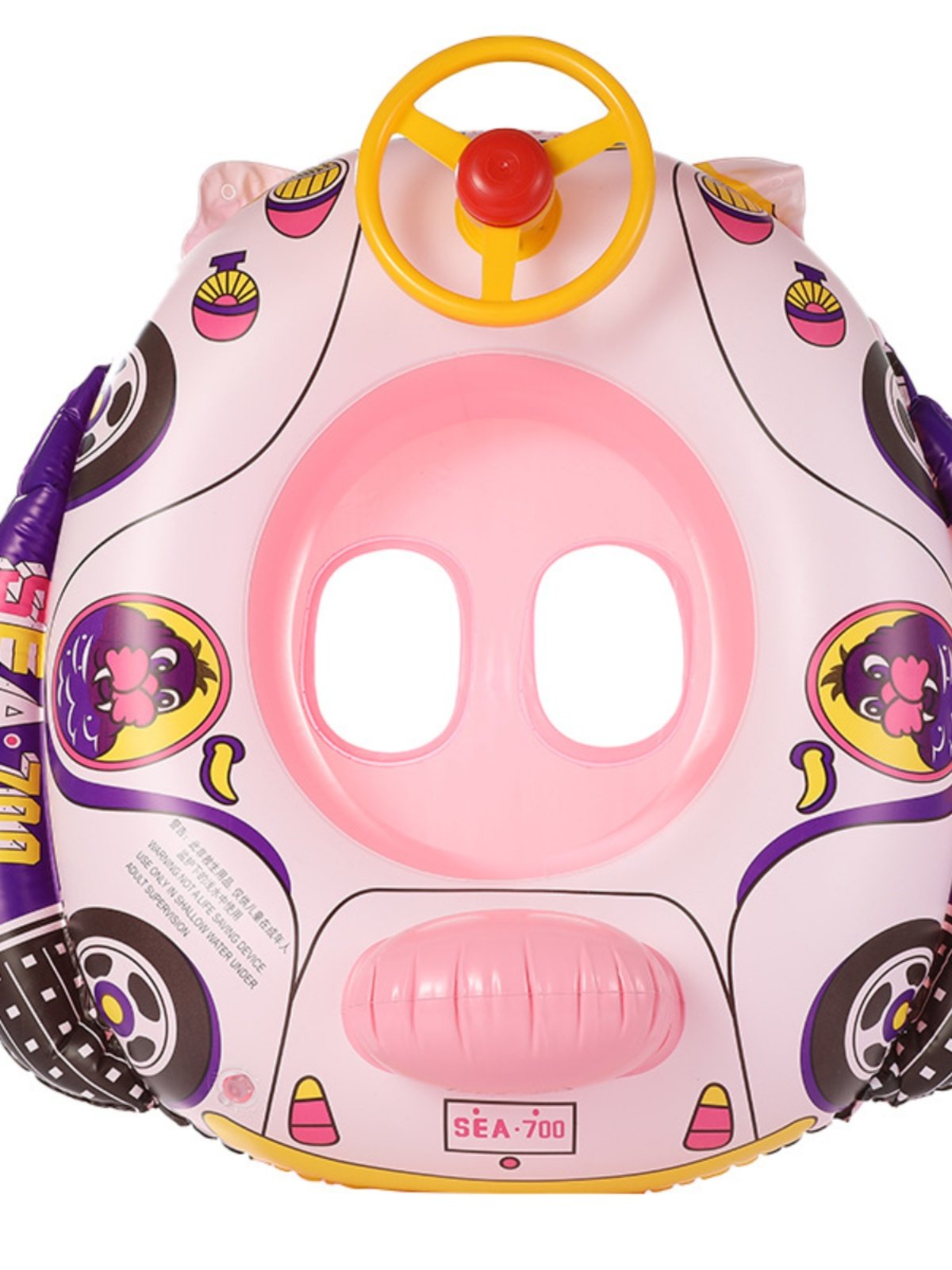 Cartoon laps, inflating boys and girls, with a thick scaffolding of the scrambling vest