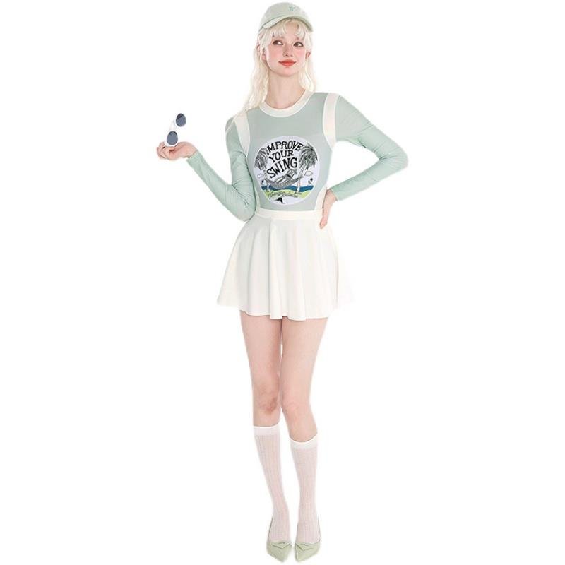 Fake cat, 2024 new dopamine for spa girls, long-sleeve sunscreen surfing suit