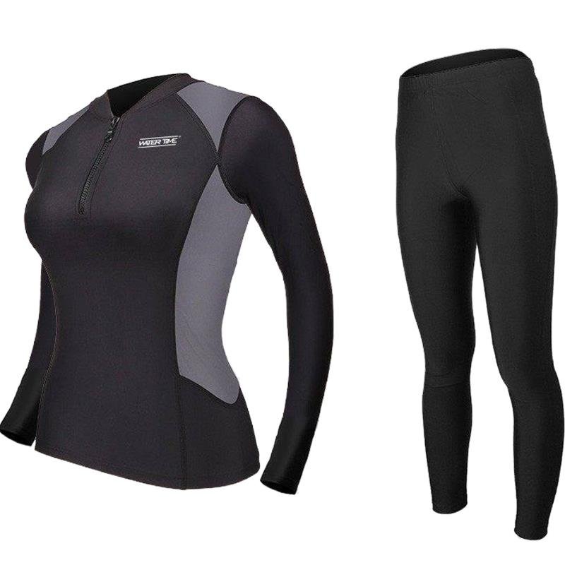 Watertime diving suit, female swimsuit, long-sleeves, hot spring surfer, dry sunscreen