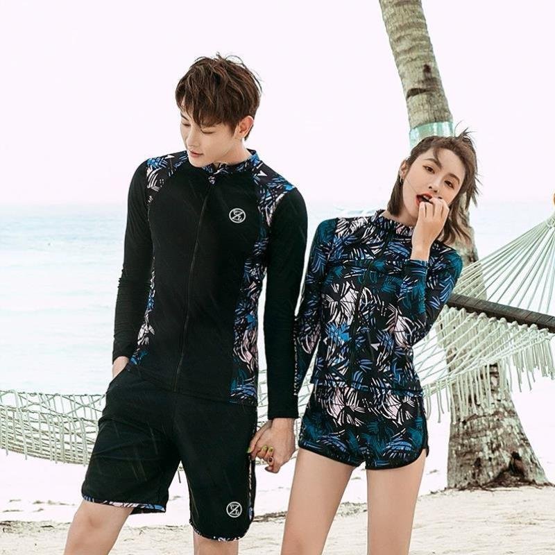 2023 Korean Swimming suit with long-sleeved sunscreen-proof jellyfish suit for lean man surfing