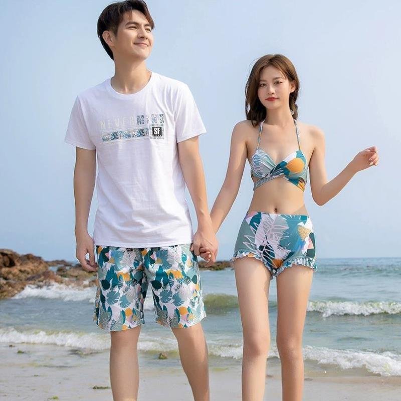 Spa bathing suit, 3 sets of a conservative, lean seaside honeymoon, beach couple swimming suit
