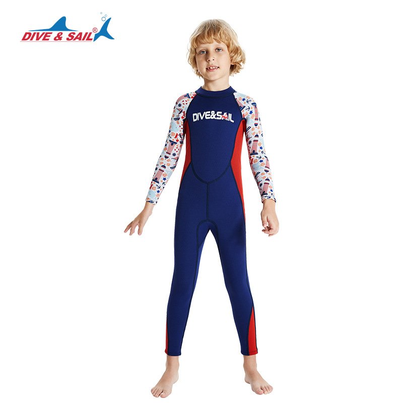 DIVE & SAIL CHILDREN'S DIVING SUIT 2.5MM LONG-SLEEVE CUFFS TO KEEP THE SUBMERSIBLES WARM