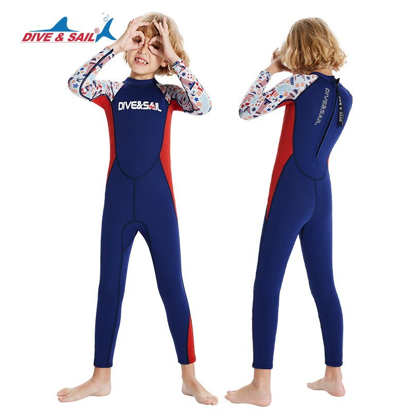DIVE & SAIL CHILDREN'S DIVING SUIT 2.5MM LONG-SLEEVE CUFFS TO KEEP THE SUBMERSIBLES WARM