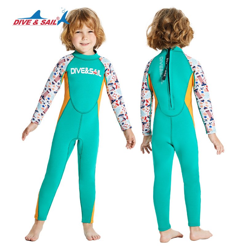 DIVE & SAIL CHILDREN'S DIVING SUIT 2.5MM LONG-SLEEVE CUFFS TO KEEP THE SUBMERSIBLES WARM