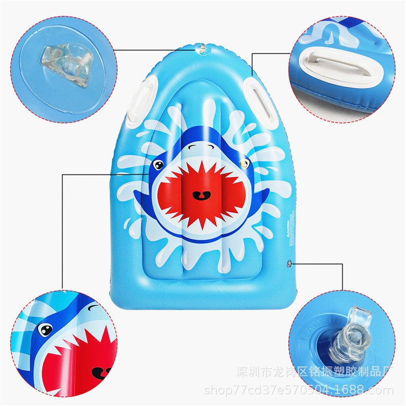 On the beach, shark surfboard floats, new water inflatable surfboards