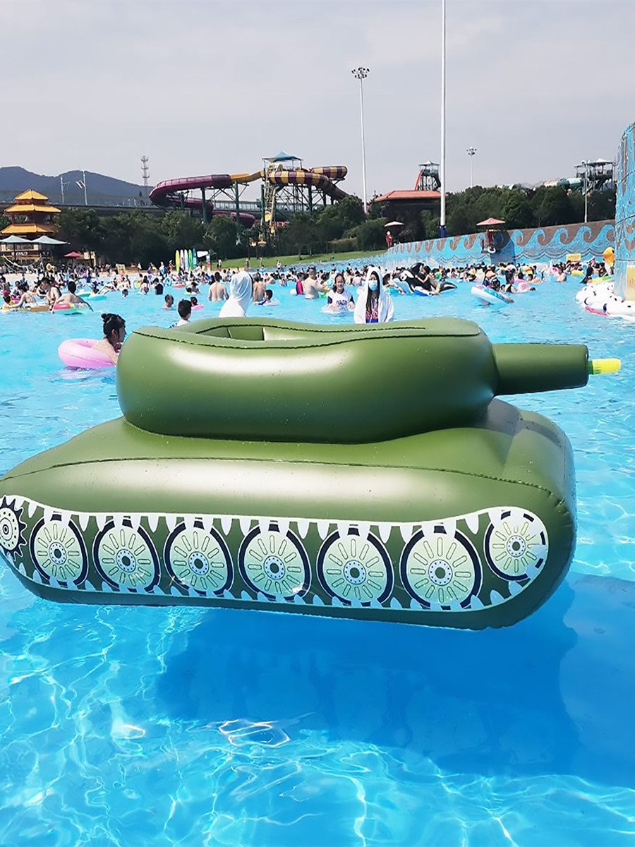 Water-inflated tank water-jet swimming ring with a water gun, children's adult toy surfing on adult boys