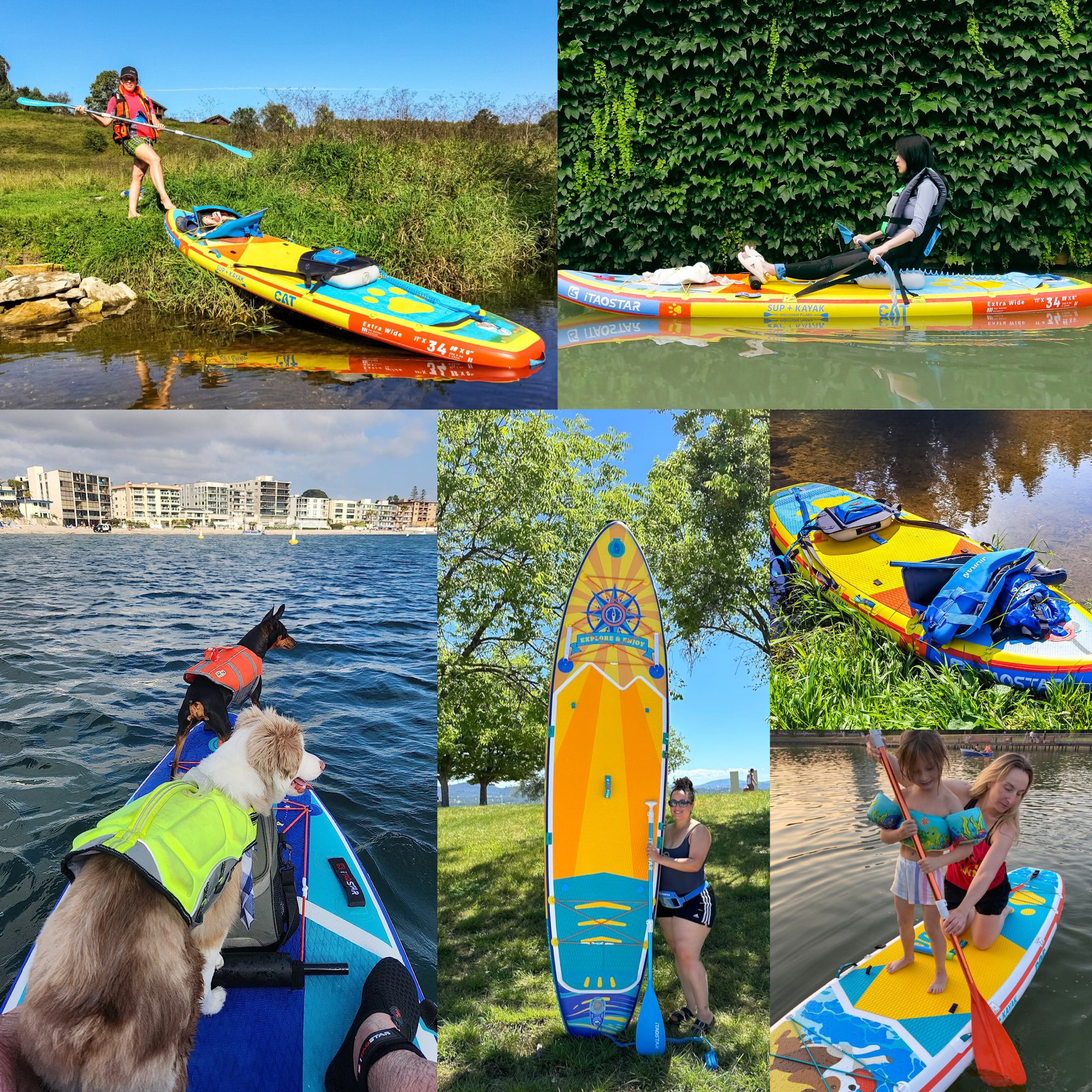 iTAOSTAR inflatable oarboard sup, two-and-a-one professional surfboard stand-up for yoga