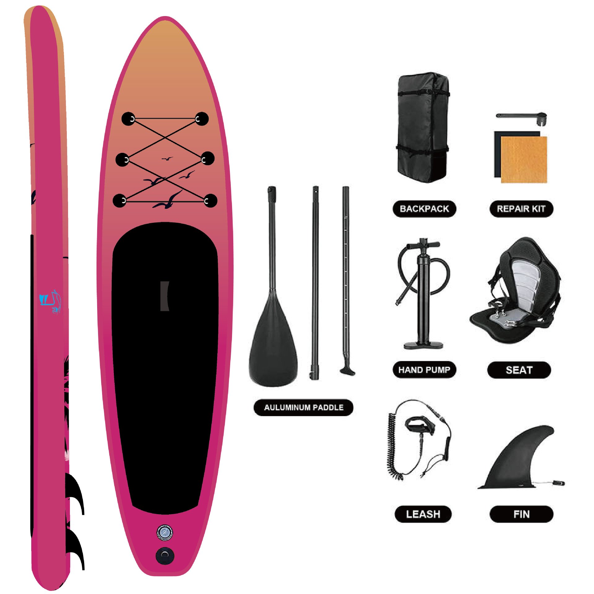 Inflatable stand-up surfboards, full-hand leisure yoga boards, outdoor water