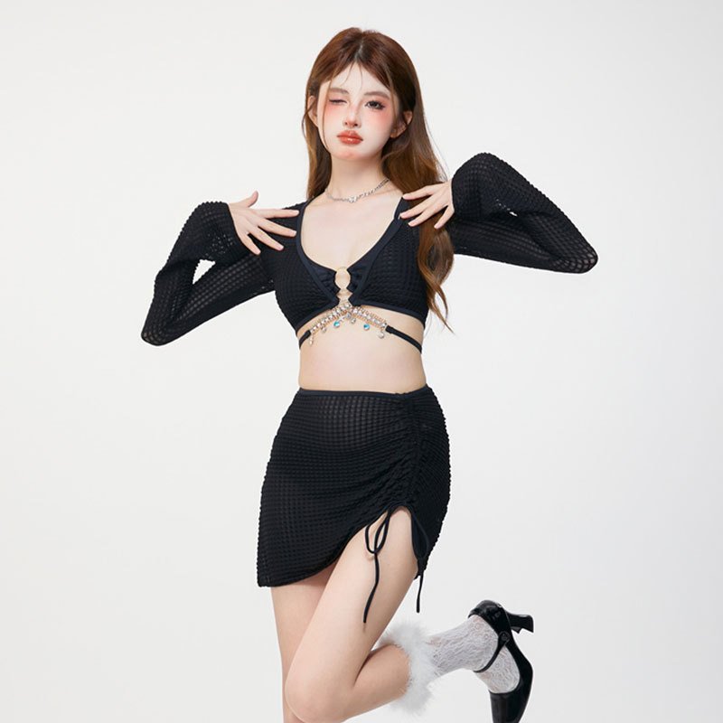 Bikini bathing suit girl, 2023, four new sets of high-quality white sex part bathing suit spa