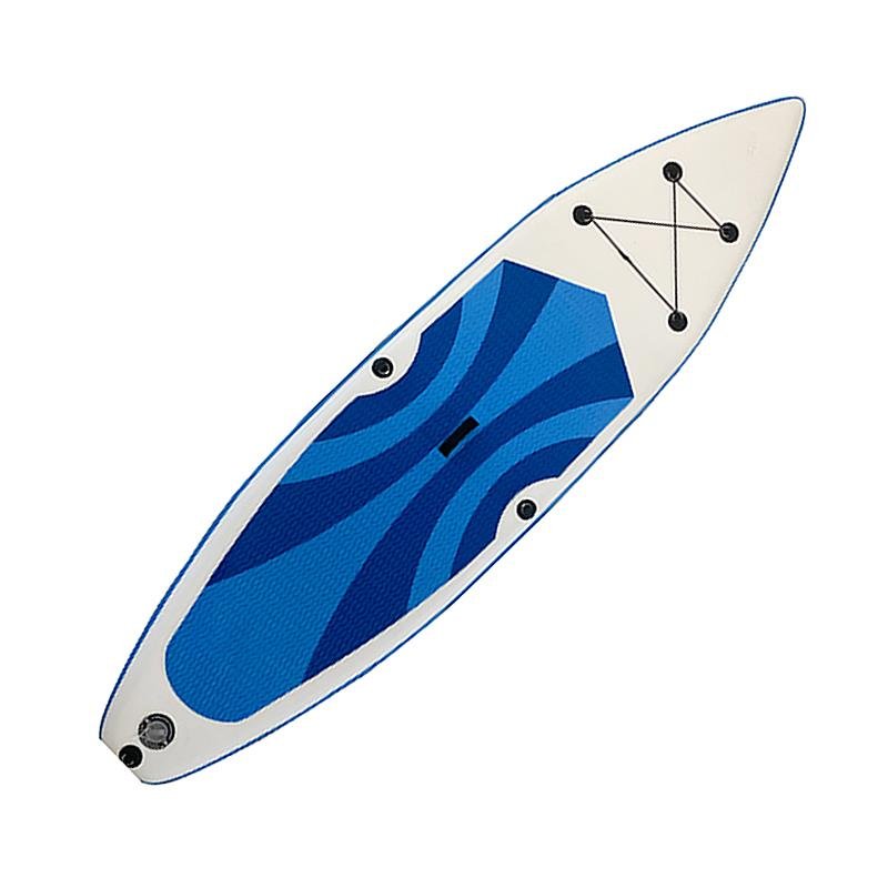 A SURFBOARD ADULT STANDING ON A PROWL CAN COLLIDE SEA INFLATABLE SUP SLURRY AT THE SPEED OF SWIMMING ON BOARD