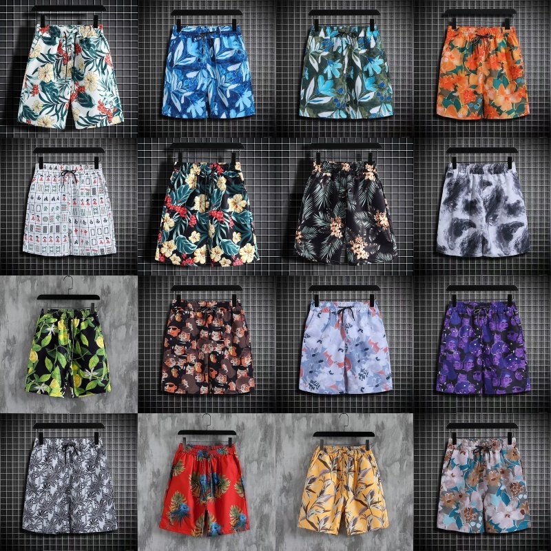 Hawaiian Beach Pants Summer Shorts for Men and Women with Five-minute Pants on a holiday in Yunnan, Thailand