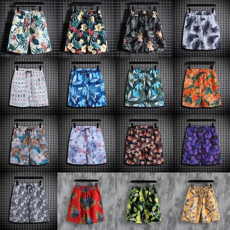 Hawaiian Beach Pants Summer Shorts for Men and Women with Five-minute Pants on a holiday in Yunnan, Thailand