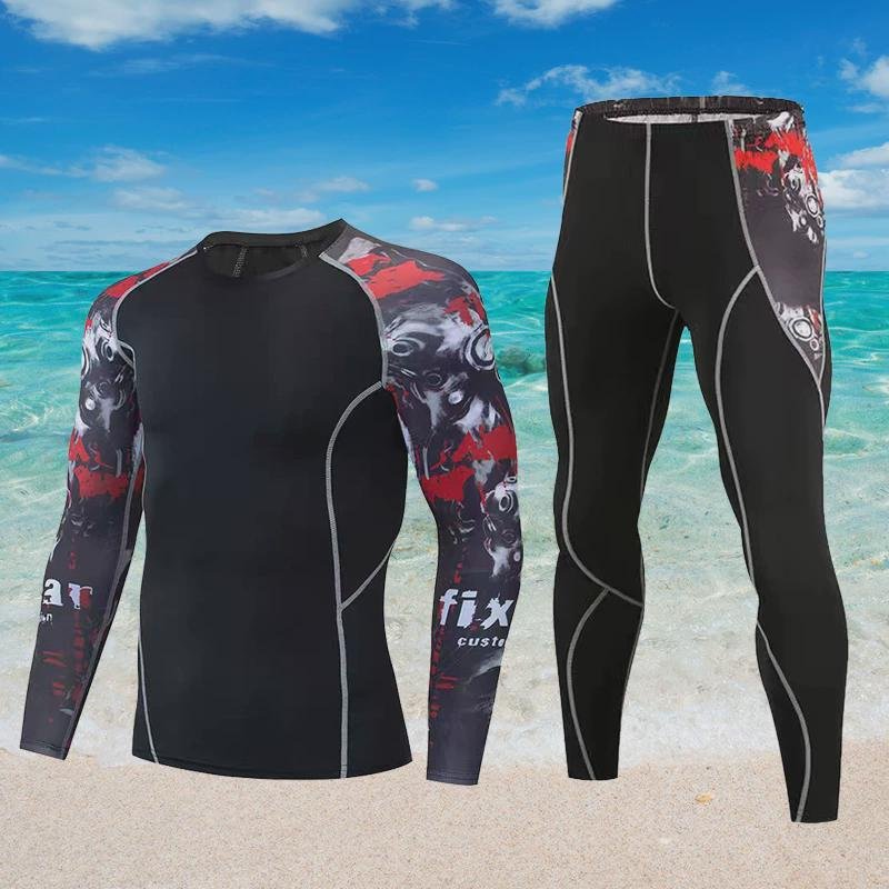 Swimsuits with long-sleeved long-sleeved shorts for sunscreen protection against embarrassment