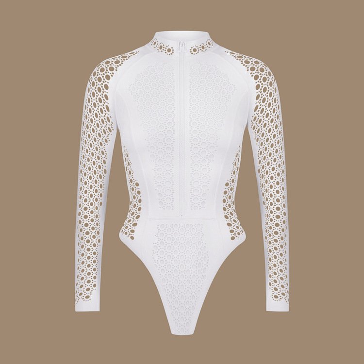 2024 U.S. New Amazon White Long-Language Swimming suit