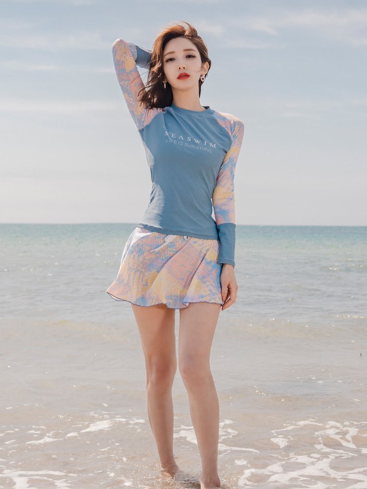2023 New Sports Large Swimming suit, long-sleeved Korean long-sleeved, thin and conservative spring swimsuit