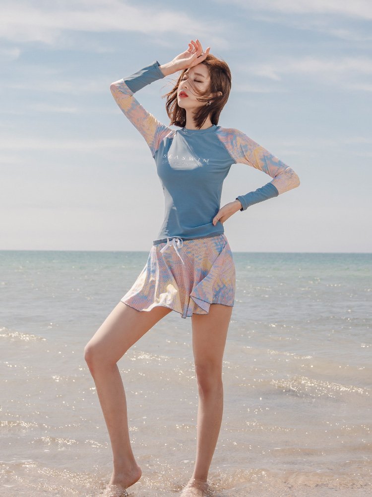 2023 New Sports Large Swimming suit, long-sleeved Korean long-sleeved, thin and conservative spring swimsuit