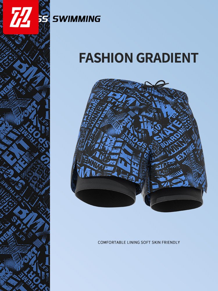 A man's bathing suit for a 2024 new double-story, big, dry-dry beach pants