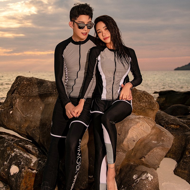 diving suit, long sleeve g, long shorts, sun-proof, dry surfing swimsuits with damp jellyfish