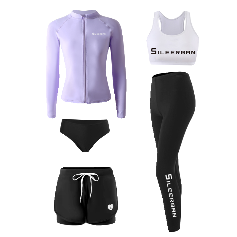 Korea's new surfing suit for women with long-sleeved shorts and long-sleeved bathing suit, dry-dry and thin-skinned dive suit