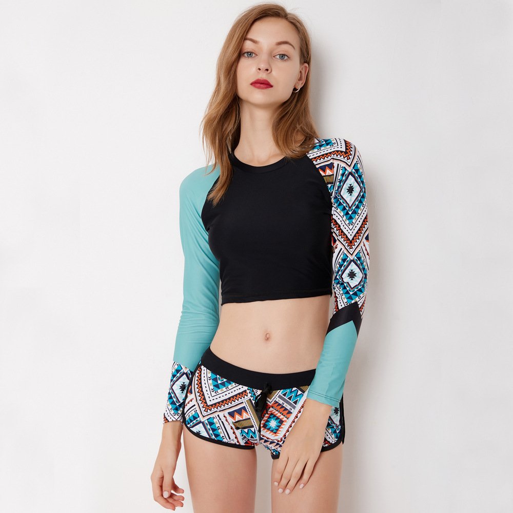 2024 European-American long-sleeve surfer, Swimming suit girl