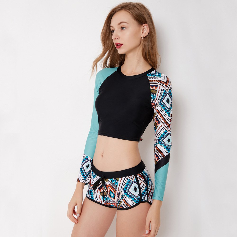 2024 European-American long-sleeve surfer, Swimming suit girl
