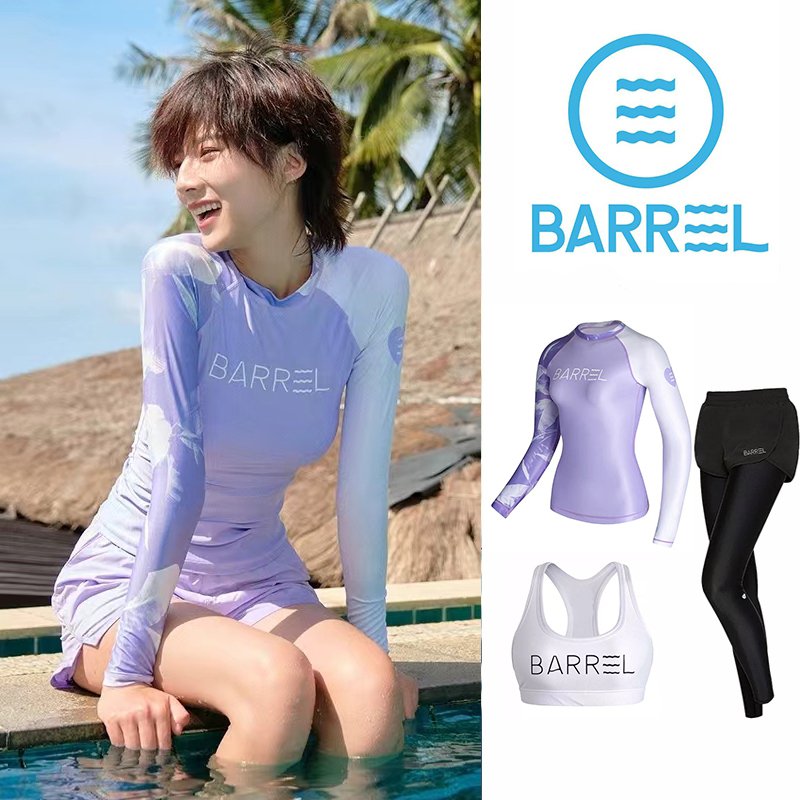 Korea's new surfing suit for women with long-sleeved shorts and long-sleeved bathing suit, dry-dry and thin-skinned dive suit
