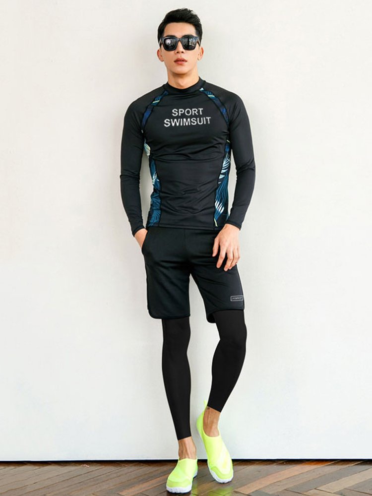 Lovers diving suit, long-sleeved shorts sunscreen bathing suit, ladies and girls