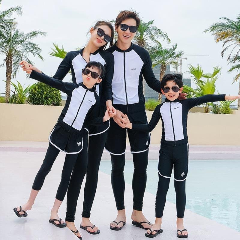 2024 new couple long sleeves, large zipper, baby-in-law sunscreen jellyfish surfing suit
