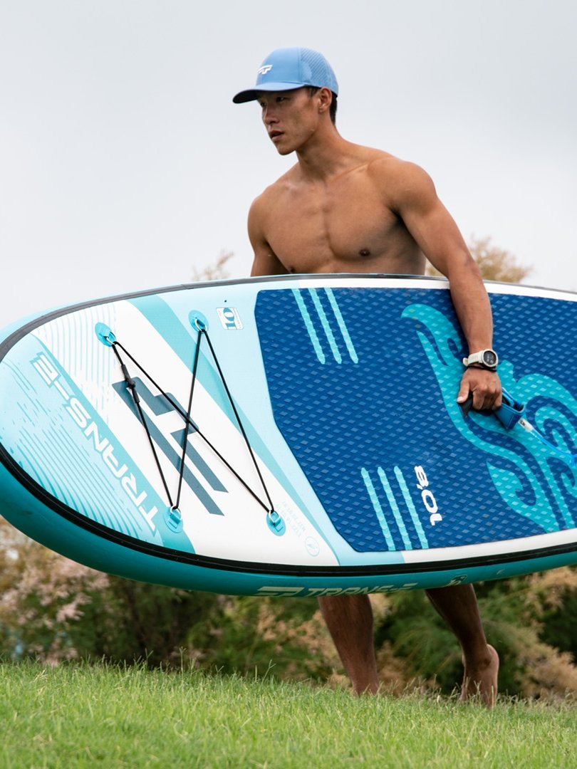 TRANSE CREATIVE RECREATION PANEL INFLATED PADDLE SUP SURFBOARD STATION STAND-BY WATERBOARD INTEGRATED PAN-POWER PLATE