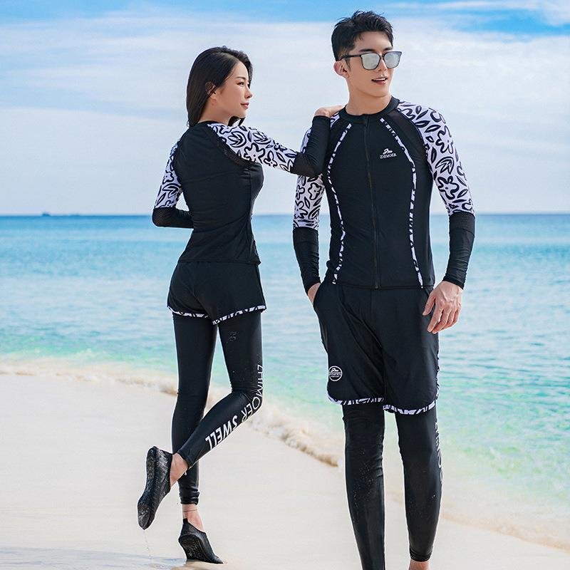 New couple diving suit, long sunscreen for both men and women