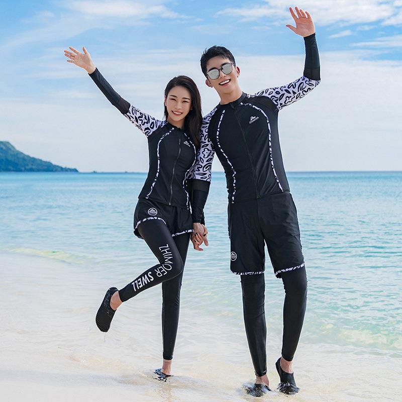 New couple diving suit, long sunscreen for both men and women