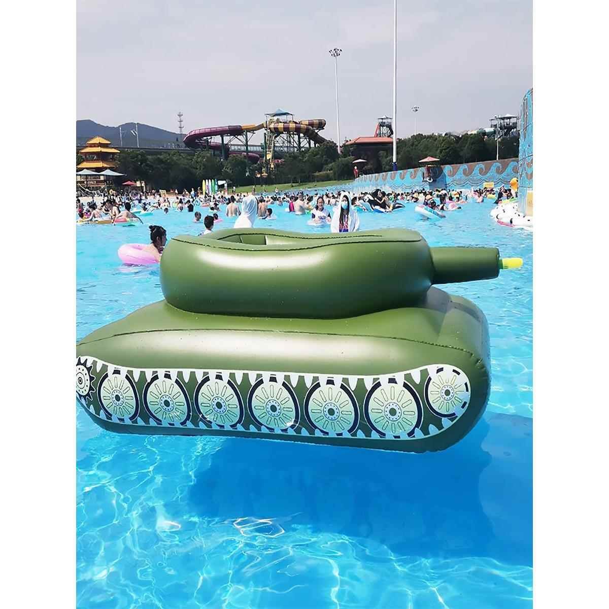 Water-inflated tank water-jet swimming ring with a water gun, children's adult toy surfing on adult boys