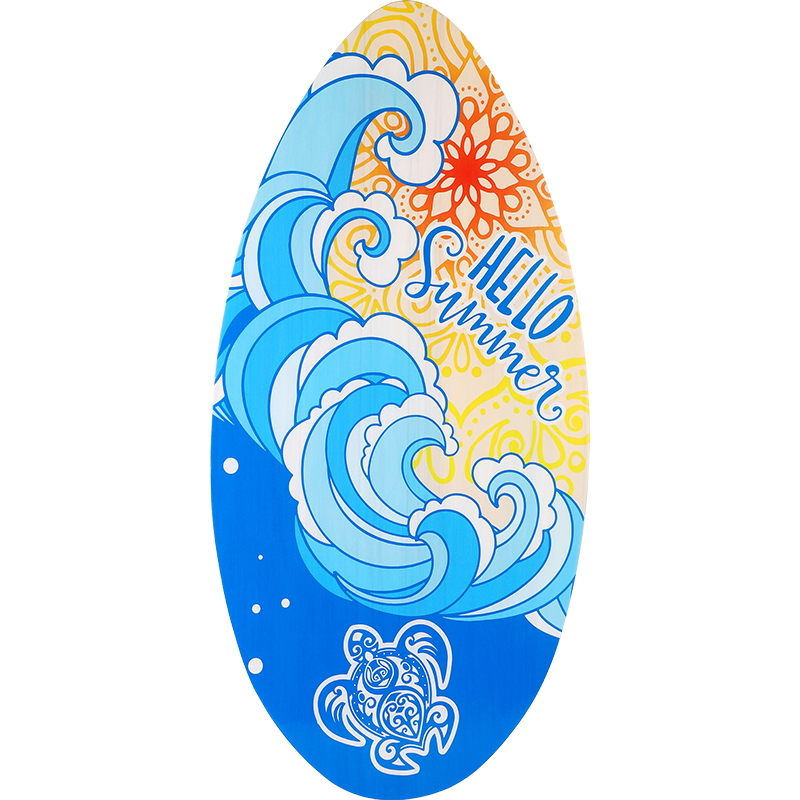 Small-scale surfboard slabs on shallow sand beach, flat-scratches for standing children ' s adult general-scratches
