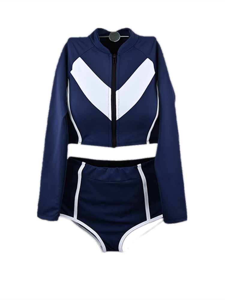Korean sunproof, dry-diving, long-sleeved, wet-sleeved, red-swipe-swam-swam suit for the couple