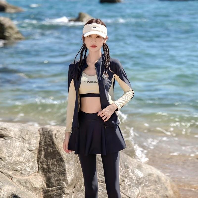 Japanese bathing suit, 2024, long-sleeved long-sleeved, sun-proof, high-level surf-diving swimsuit