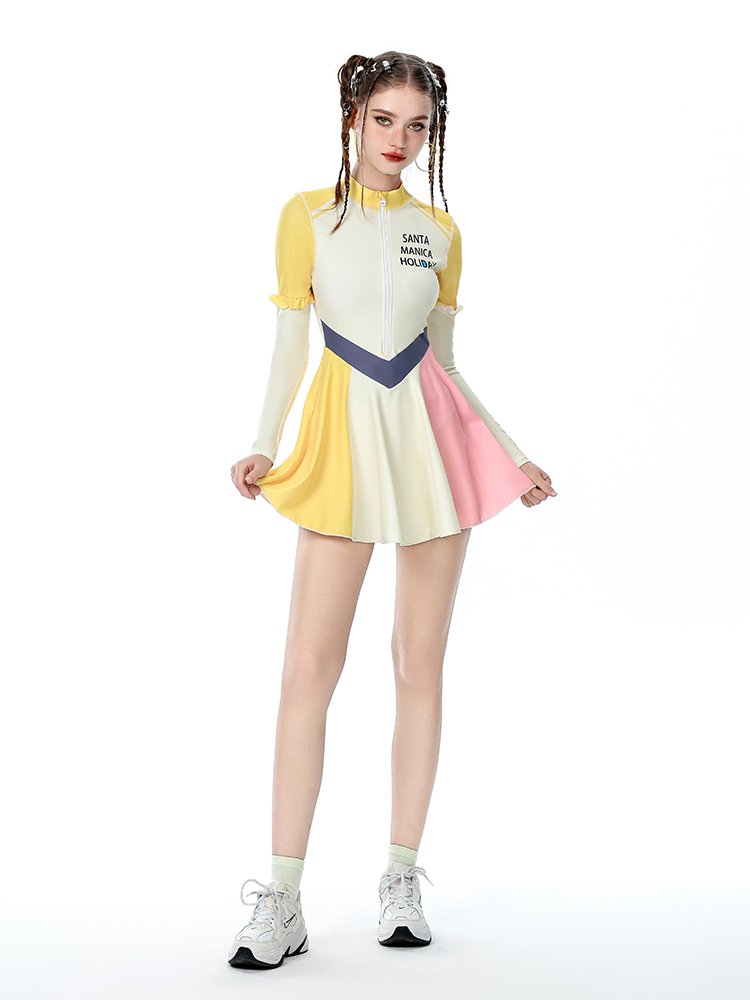 aystudio swimsuit, new dopamine, long-sleeve-proof hot spring sports surfing suit
