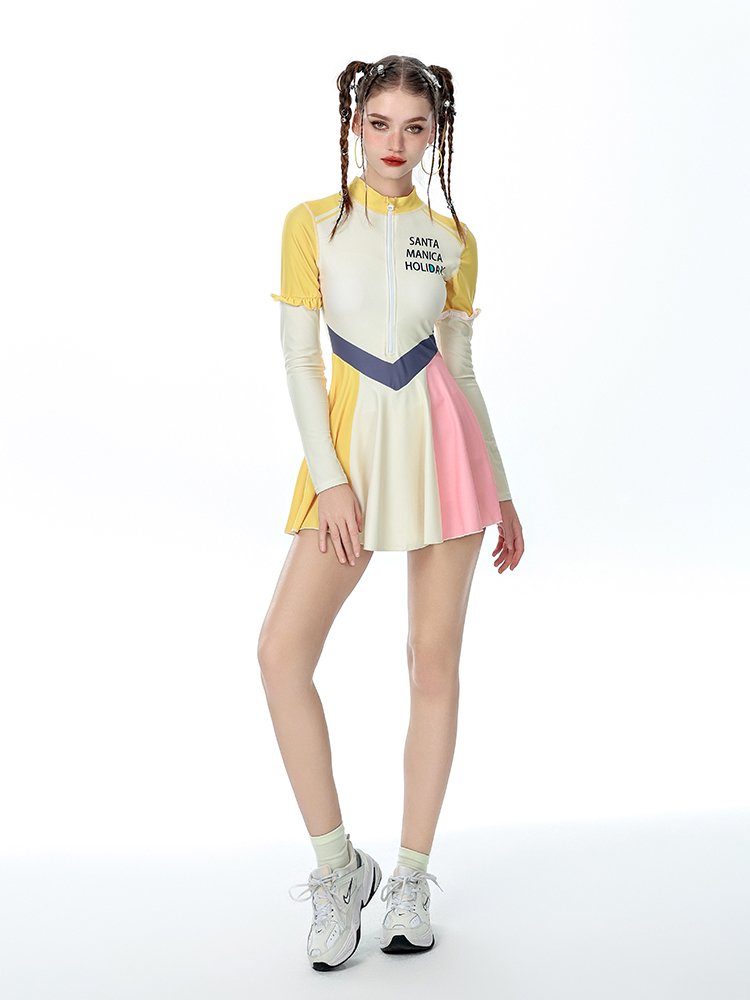aystudio swimsuit, new dopamine, long-sleeve-proof hot spring sports surfing suit