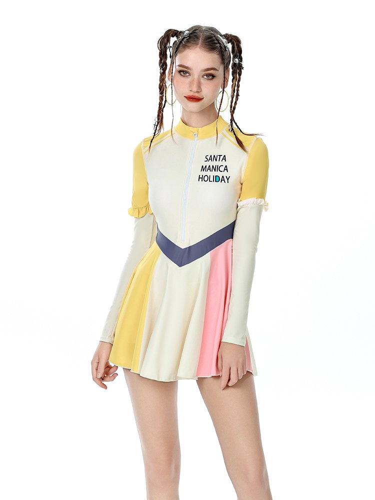 aystudio swimsuit, new dopamine, long-sleeve-proof hot spring sports surfing suit