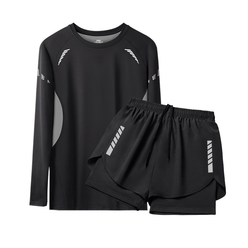 Swimming man with long-sleeved dry clothes against embarrassment