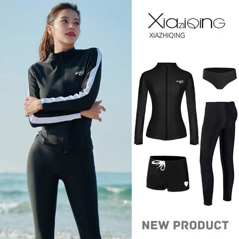 Diving suit couple, long pants, long sleeves, sunproof, dry surfing lady, and a seamfish beach swimsuit