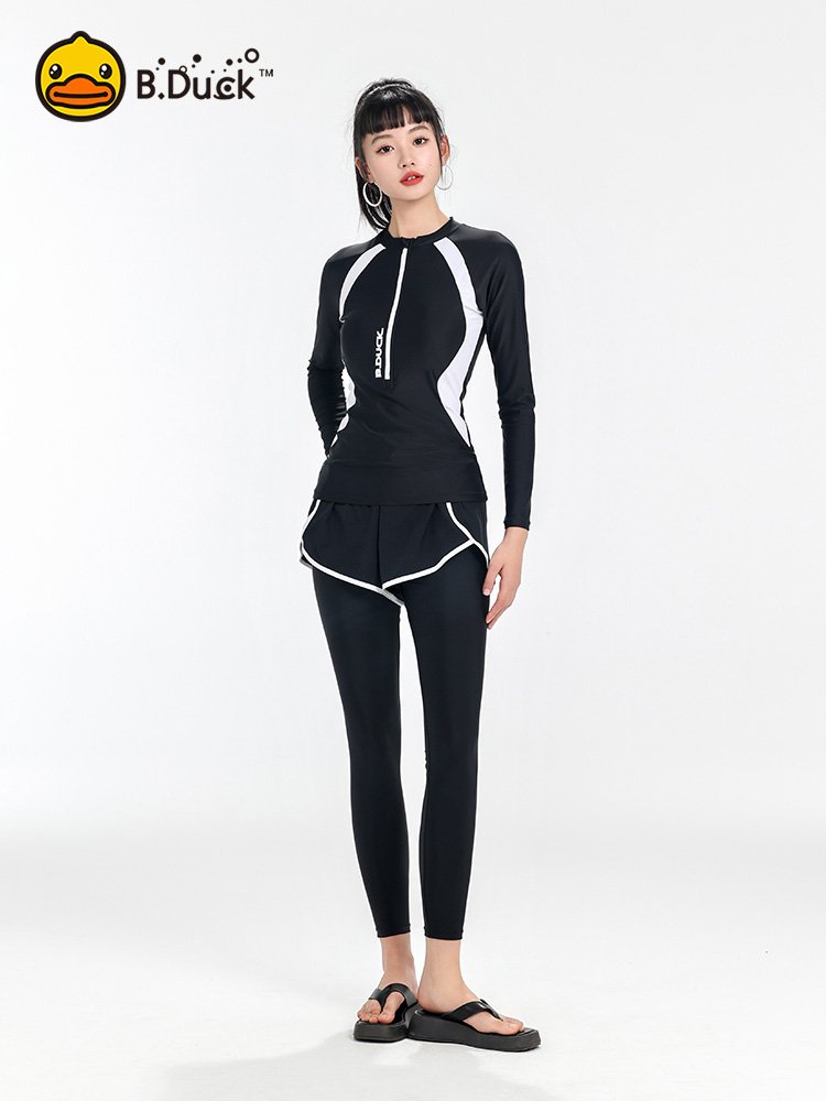 B. Duck, bathing suit, long-sleeved long-sleeved, thin-skinned, skin-covered, large-scale surf swimming equipment