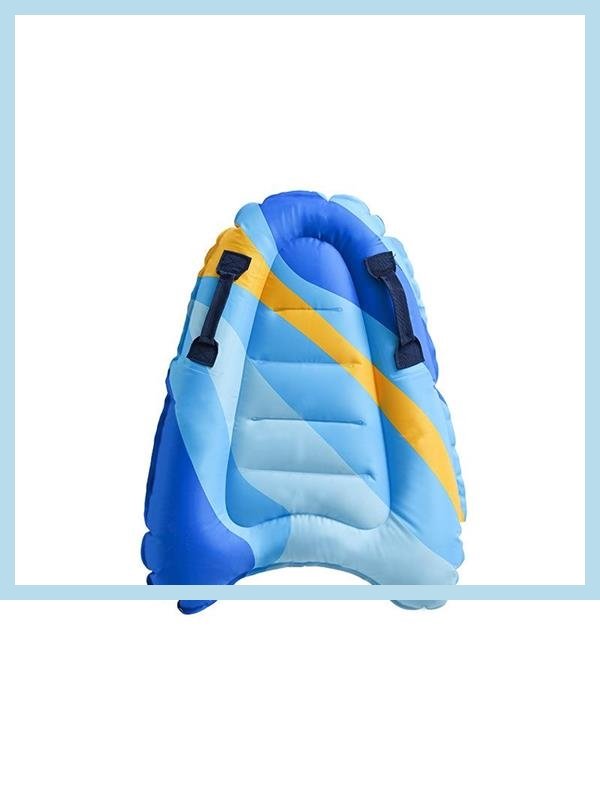 Swimming board kids on water surfboards with party board adults to learn how to swim sea surfboards